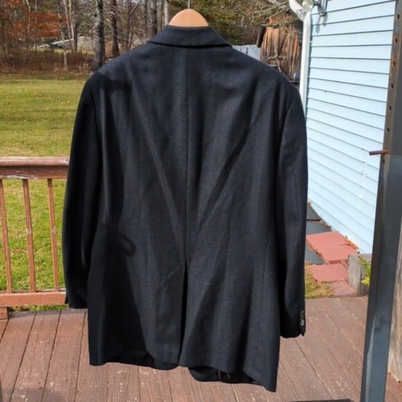 Neiman Marcus Collection Mens Blazer Union Made Chest 44 Wool Blend Academia Blu - Picture 4 of 6